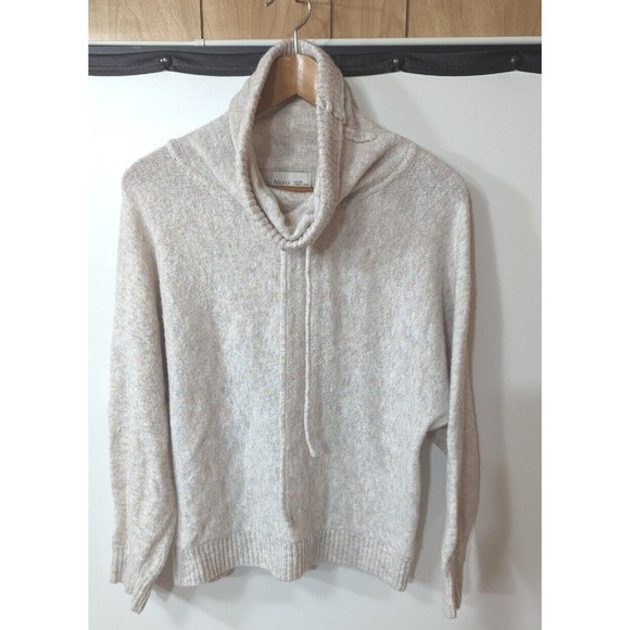 BECOOL WOMEN'S BEIGE COWL NECK SWEATER SZ S/M - Picture 1 of 4